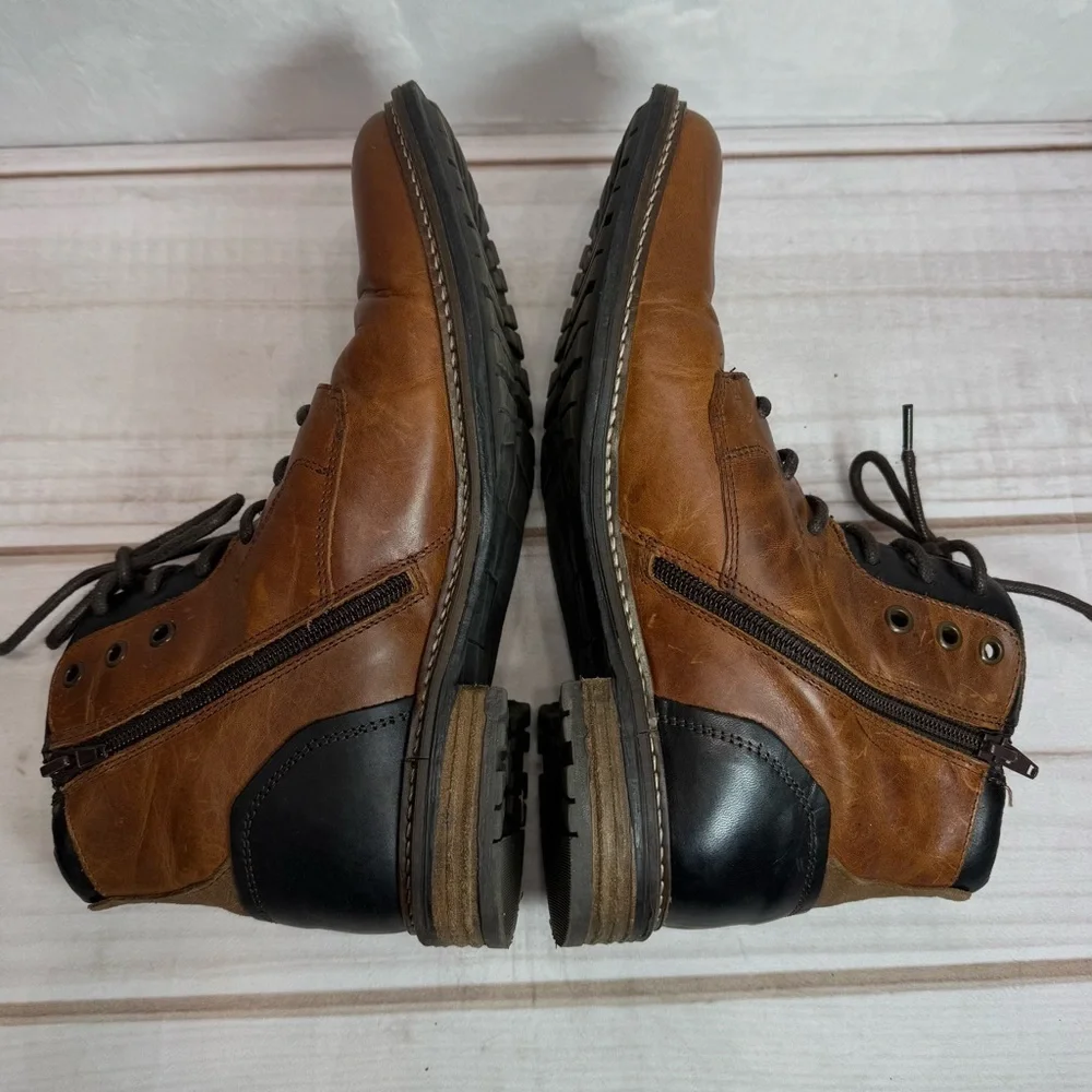 Bull Boxer Biltmore Men’s Brown & Black Genuine Leather Ankle Boots